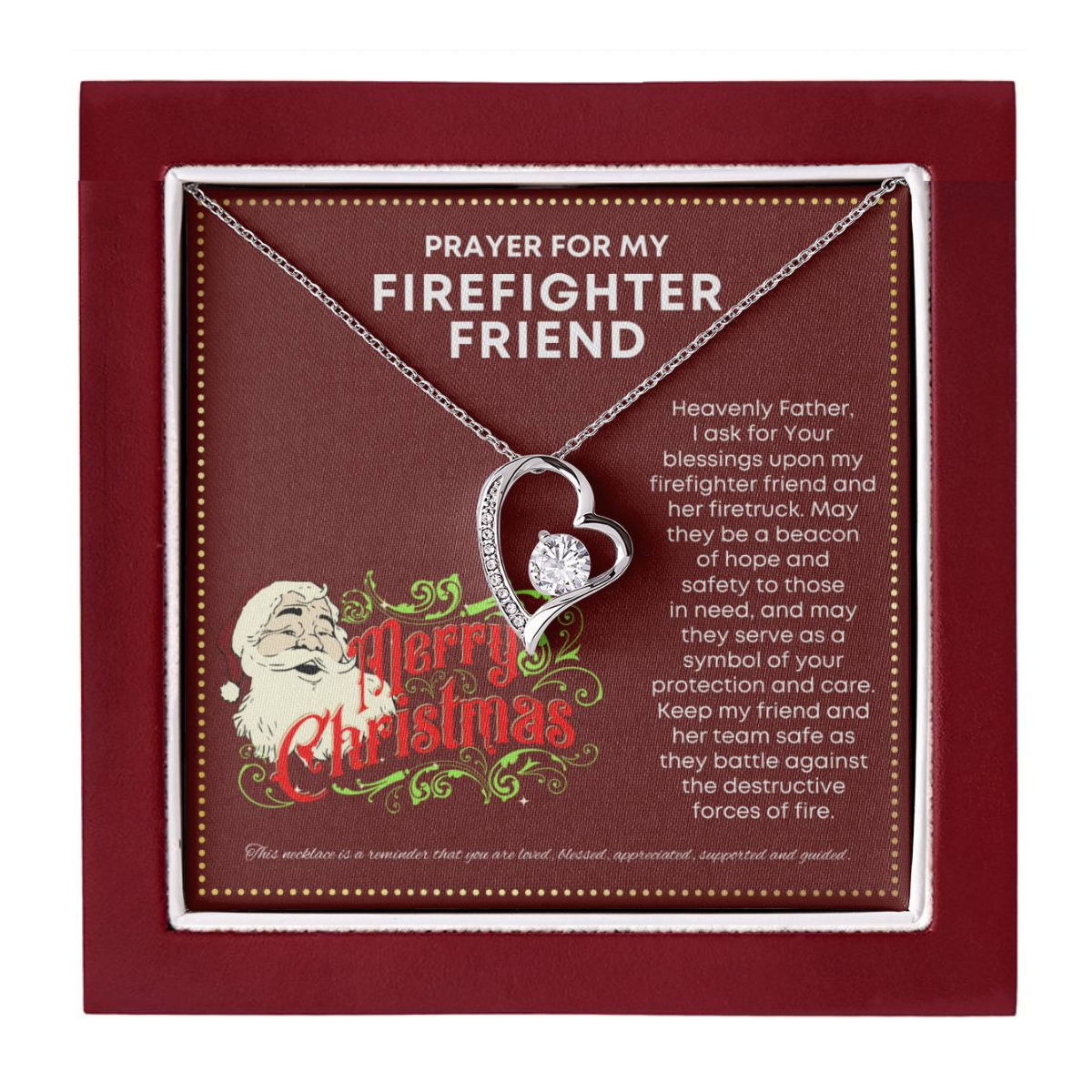 JGF Jewelry Gifts for Family My Friend Is A Firefighter Present Single Simple Heart Necklace