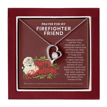 JGF Jewelry Gifts for Family My Friend Is A Firefighter Present Single Simple Heart Necklace