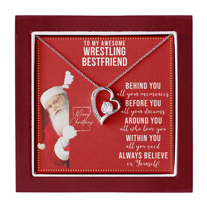 JGF Jewelry Gifts for Family Gift To My Bestie BFF Heart Necklace For Wrestling Female Friend