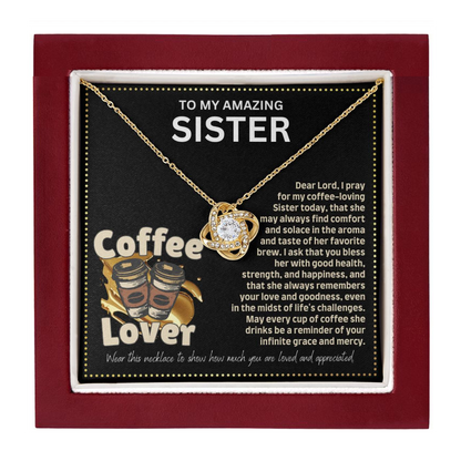 JGF Jewelry Gifts for Family I Love You Sister My Best Friend Necklace for Coffee Lover