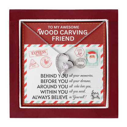 JGF Jewelry Gifts for Family Gift To My Bestie BFF Heart Necklace For Wood Carving Female FriendBB