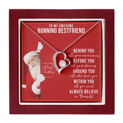 JGF Jewelry Gifts for Family Gift To My Bestie BFF Heart Necklace For Running Female Friend