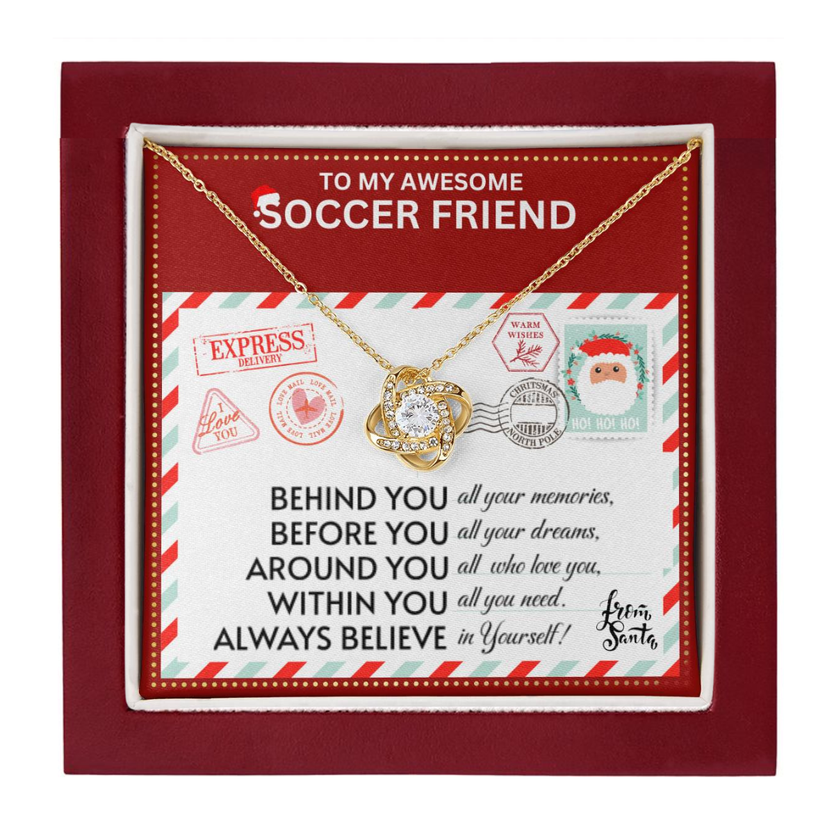 JGF Jewelry Gifts for Family Necklace Gift For Soccer Adult Female Bestie BFF Friend