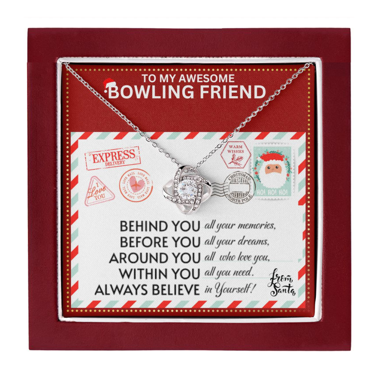 JGF Jewelry Gifts for Family Necklace Gift For Bowling Adult Female Bestie BFF Friend
