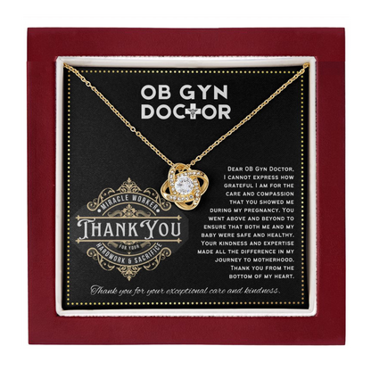 JGF Jewelry Gifts for Family |  Thank You Card For Obgyn OB/GYN Doctor Necklace For Women