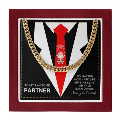 JGF Jewelry Gifts for Family To My Awesome Partner Necklace Presents And Christmas Card