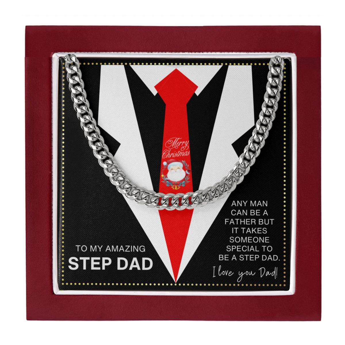 JGF Jewelry Gifts for Family Christmas Present For Dad From Step Son And Daughter