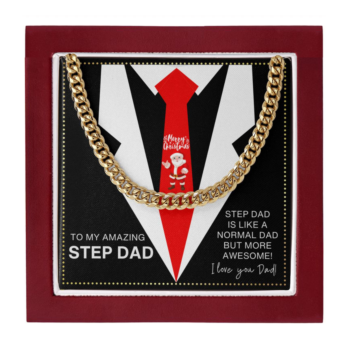 JGF Jewelry Gifts for Family Merry Christmas Presents For Step Dad From Step Son And Daughter
