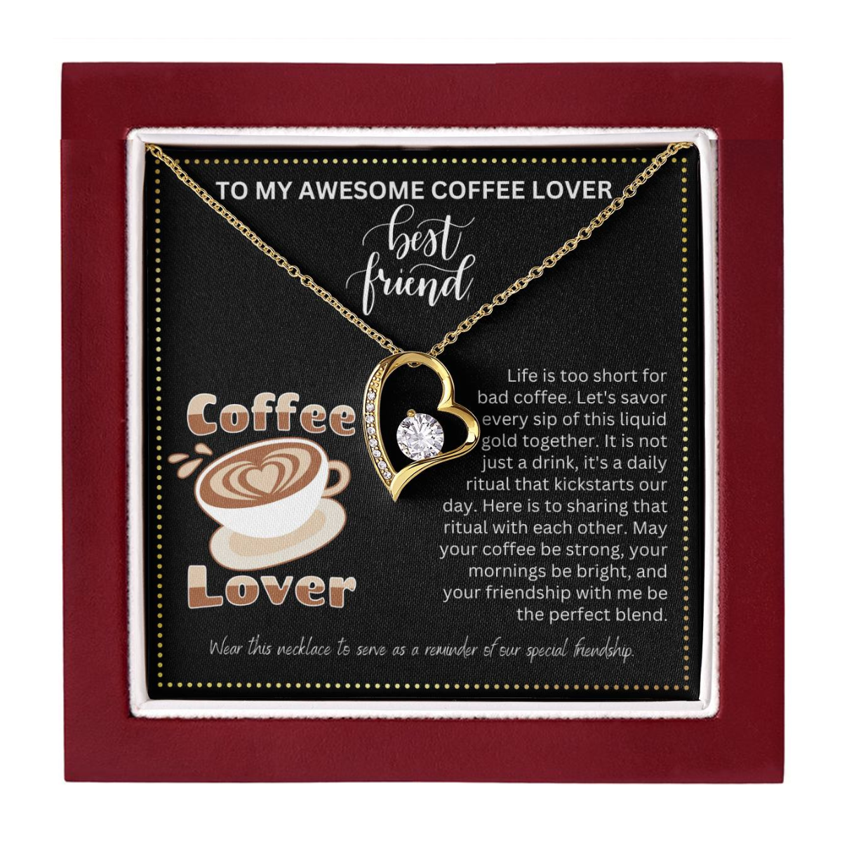 JGF Jewelry Gifts for Family No Coffee No Workee for BFF Bestie Friend