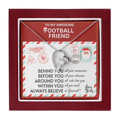 JGF Jewelry Gifts for Family Gift To My Bestie BFF Heart Necklace For Football Female Friend