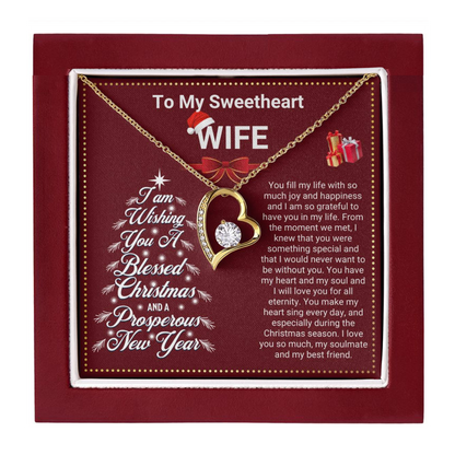 JGF Jewelry Gifts for Family Christmas Message Card For Wife Heart Shaped Necklaces For Women