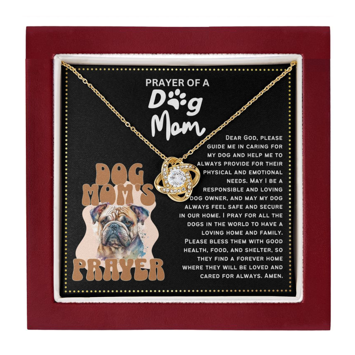 JGF Jewelry Gifts for Family Prayer For My Paw Dog Lover Mom Necklace