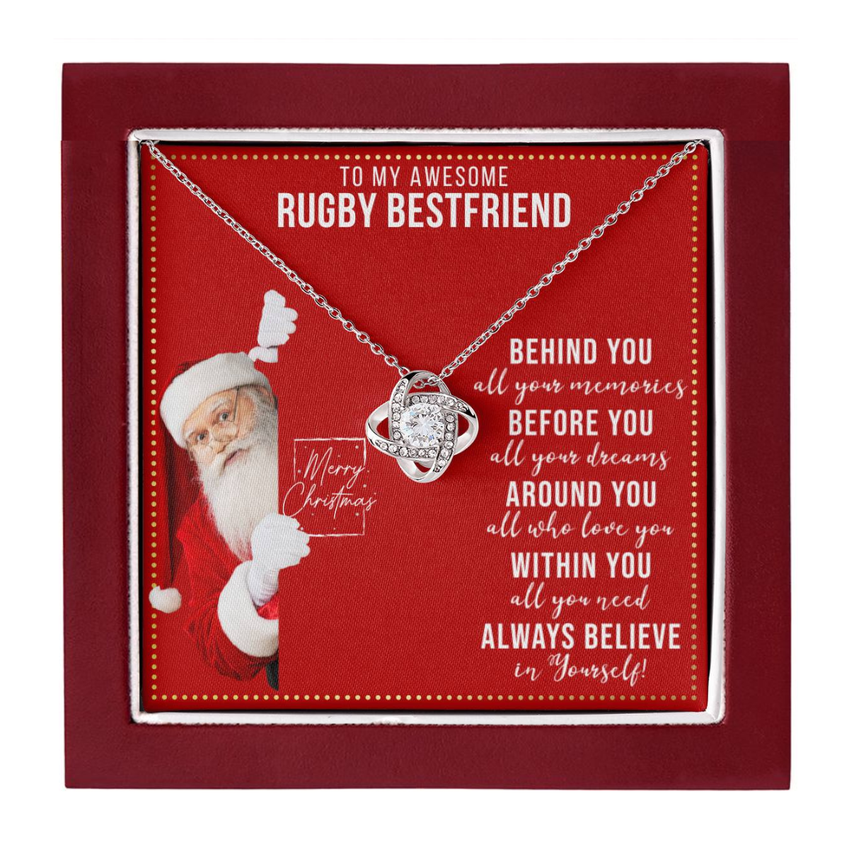 JGF Jewelry Gifts for Family Necklace Gift For Rugby Female Bestie BFF Friend