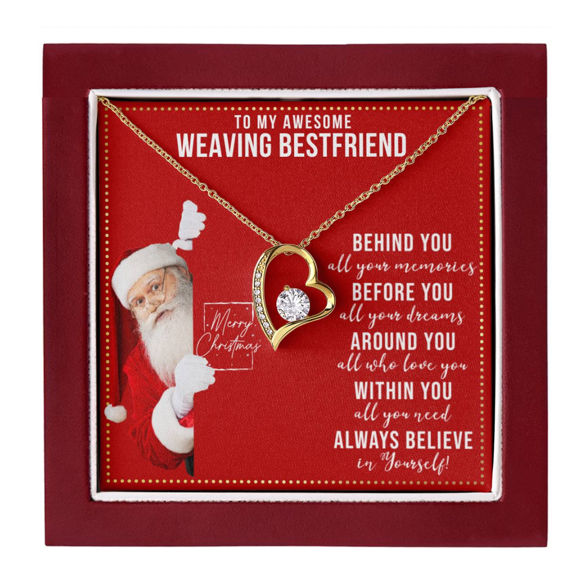 JGF Jewelry Gifts for Family To My BFF Bestie Heart Necklace For Weaving Female Friend