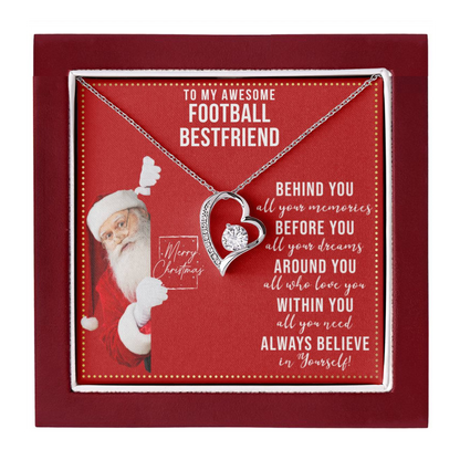 JGF Jewelry Gifts for Family Gift To My Bestie BFF Heart Necklace For Football Female Friend