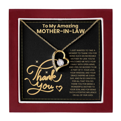 JGF Jewelry Gifts for Family Heart Necklace To My Amazing Mother In Law