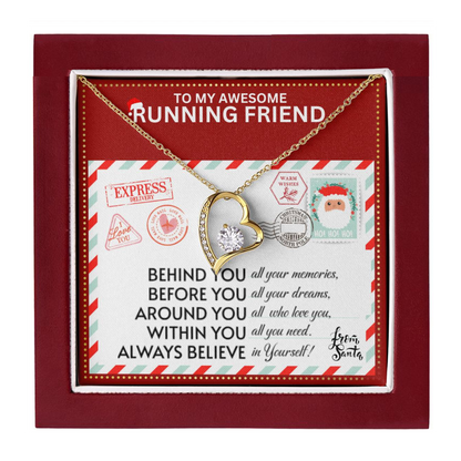 JGF Jewelry Gifts for Family Gift To My Bestie BFF Heart Necklace For Running Female Friend