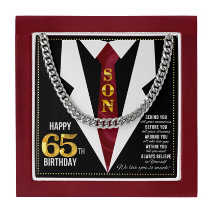 JGF Jewelry Gifts for Family Son Happy 65th Birthday Card for Men Present For 65 Year Old Man