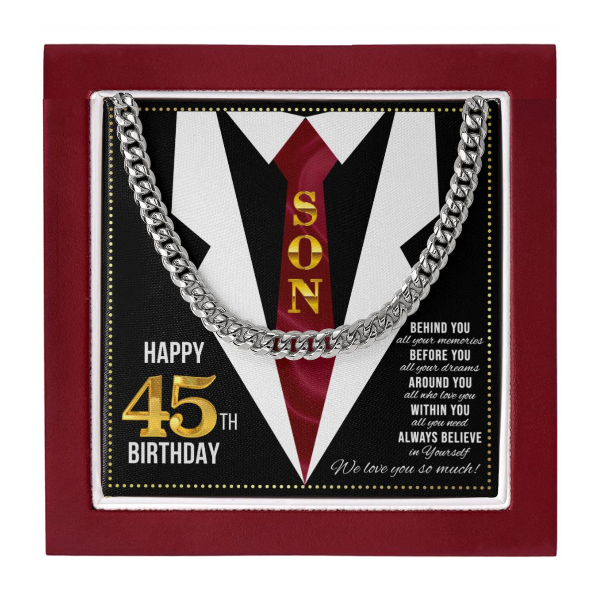 JGF Jewelry Gifts for Family Son Happy 45th Birthday Card Male Gifts Present for 45 Year Old Man