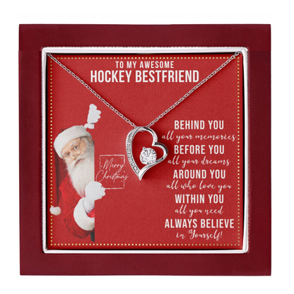 JGF Jewelry Gifts for Family Gift To My Bestie BFF Heart Necklace For Hockey Female Friend
