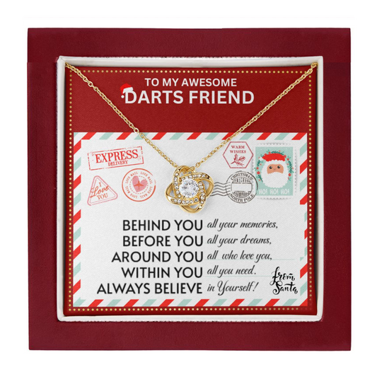 JGF Jewelry Gifts for Family Necklace Gift For Darts Female Bestie BFF Friend Far Away