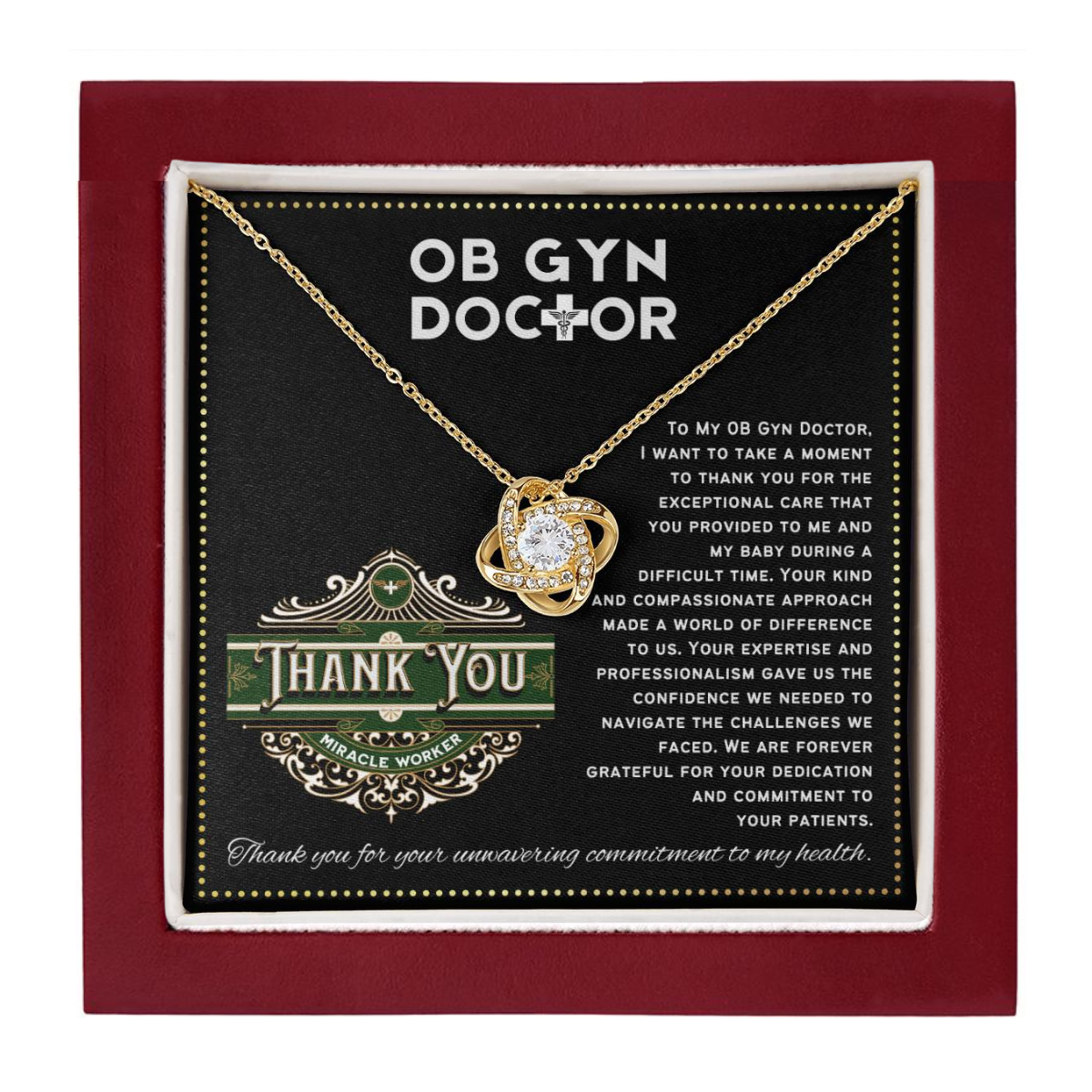 JGF Jewelry Gifts for Family | OB/GYN Obgyn Doctor Thank You Gifts For Women