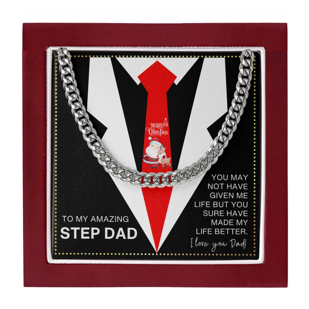 JGF Jewelry Gifts for Family Cuban Chain Necklace Things To Get Your Step Dad For Christmas