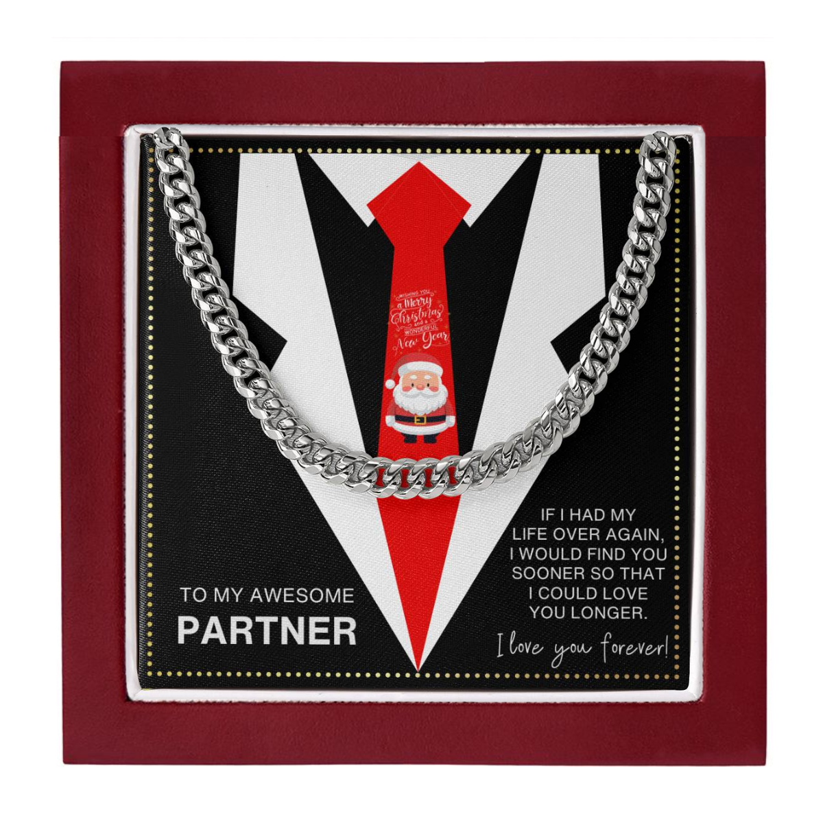JGF Jewelry Gifts for Family I Heart My Partner Necklace Present On Christmas Day