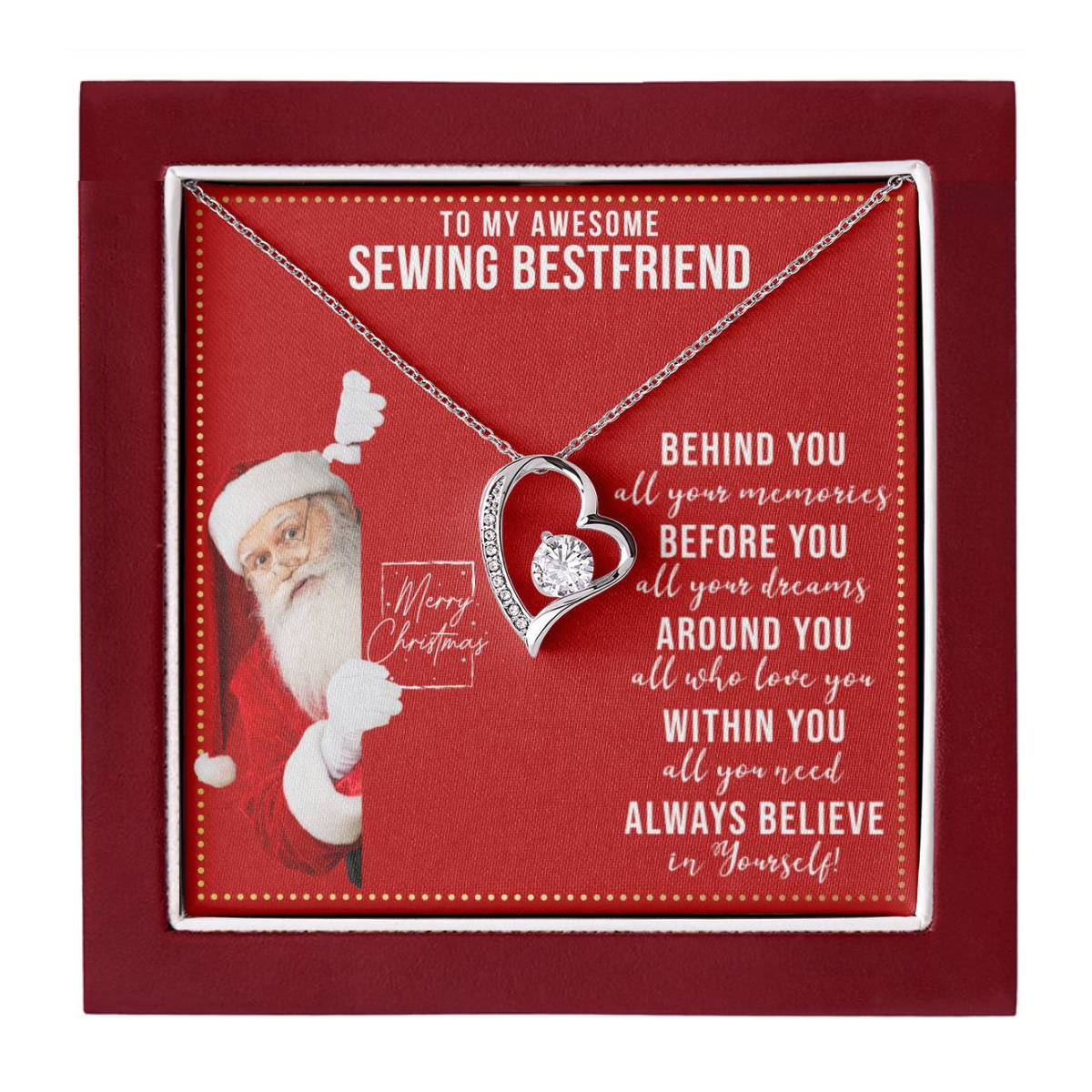 JGF Jewelry Gifts for Family To My BFF Bestie Heart Necklace For Sewing Female Friend