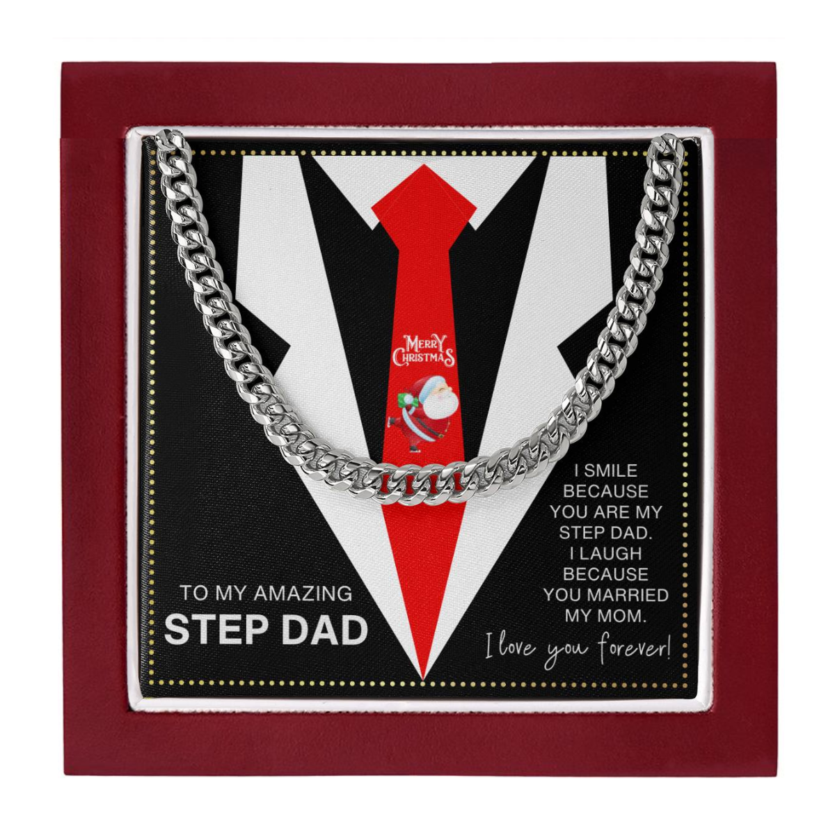 JGF Jewelry Gifts for Family Step Dad Christmas Present From Daughter And Son