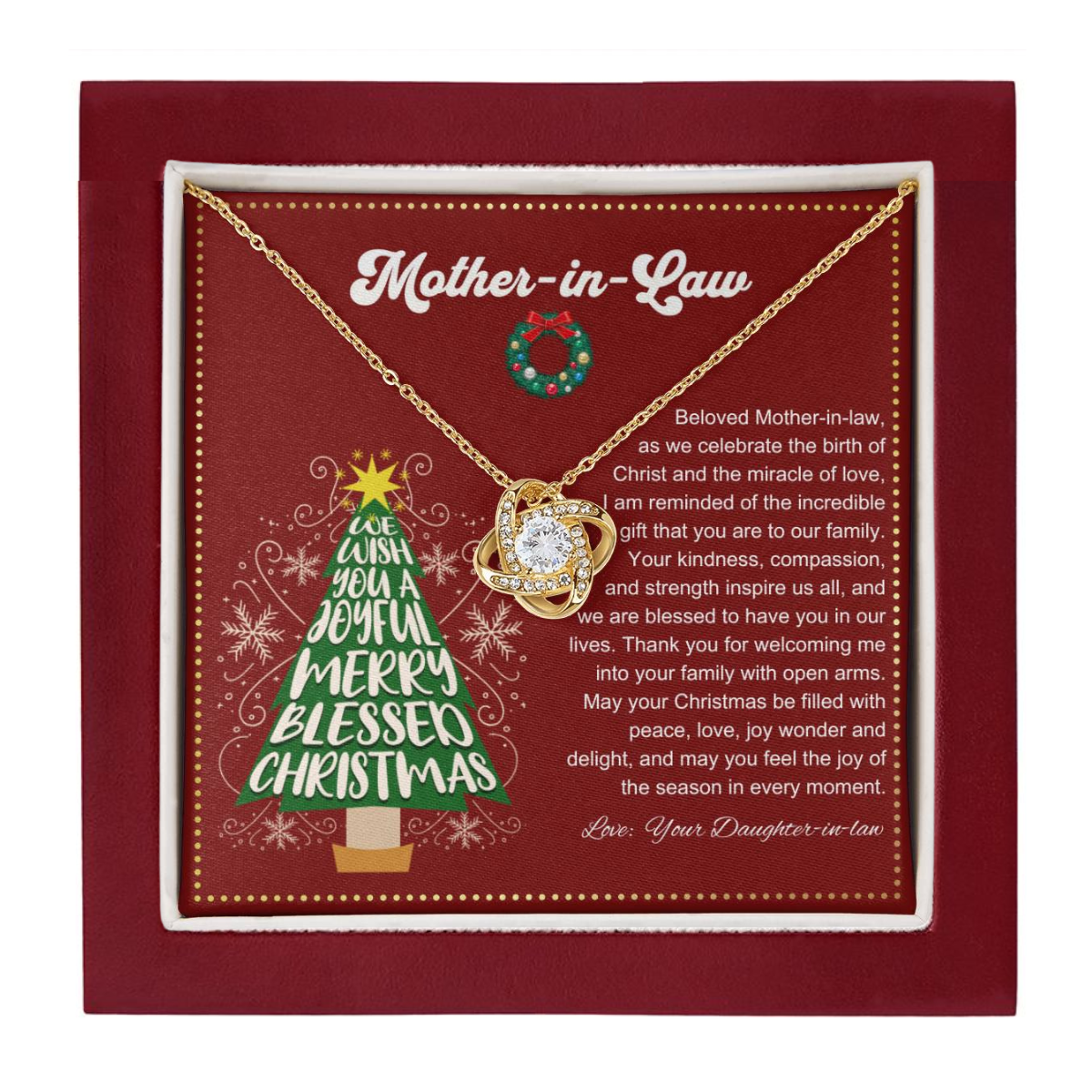 JGF Jewelry Gifts for Family | Mother In Law Necklace From Daughter In Law for Christmas