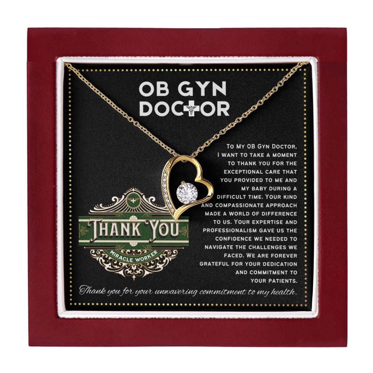 JGF Jewelry Gifts for Family ObGyn Doctor Appreciation Thank You for Women