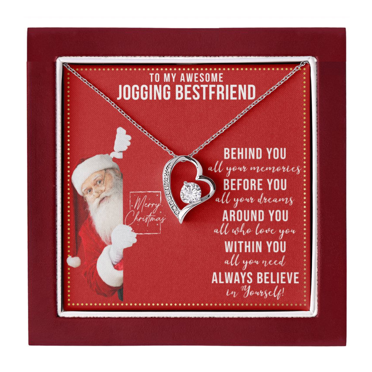JGF Jewelry Gifts for Family Gift To My BFF Bestie Heart Necklace For Jogging Female Friend