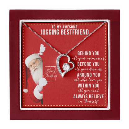 JGF Jewelry Gifts for Family Gift To My BFF Bestie Heart Necklace For Jogging Female Friend