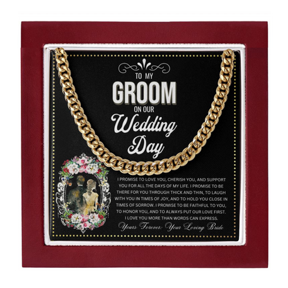 JGF Jewelry Gifts for Family | To My Groom On Our Wedding Day