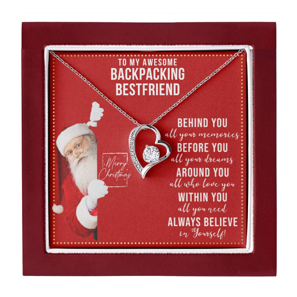 JGF Jewelry Gifts for Family Gift To My Bestie BFF Heart Necklace For Backpacking Female Friend Women