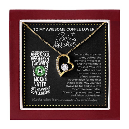JGF Jewelry Gifts for Family Coffee Lover Best Friend Single Heart Necklace