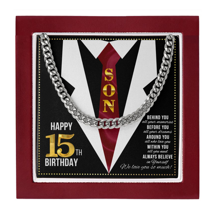 JGF Jewelry Gifts for Family Happy 15th Birthday Card Boy Son Present For My 15 Year Old Boy