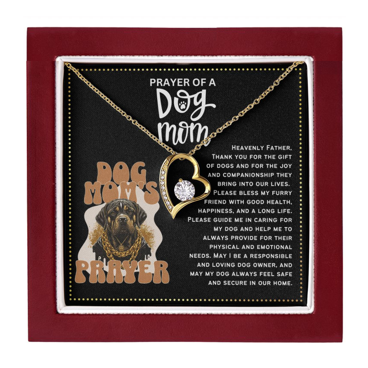 JGF Jewelry Gifts for Family Pet Dog Paw Lover Mom Gifts for Women Heart Necklace