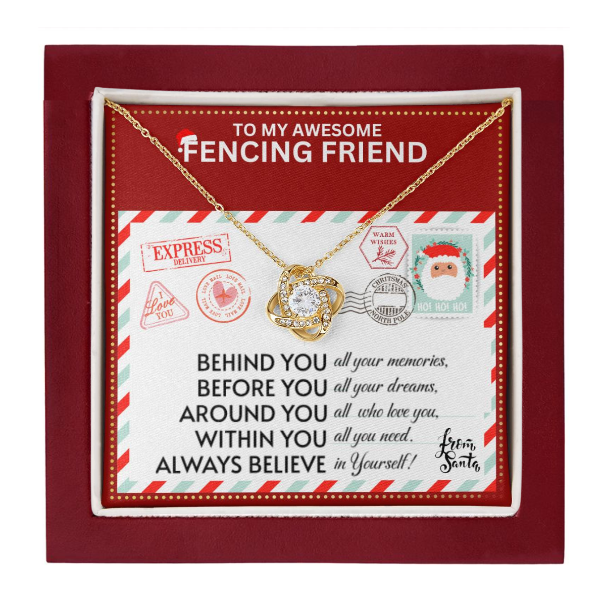 JGF Jewelry Gifts for Family Necklace Gift For Fencing Female Bestie BFF Friend Long Distance