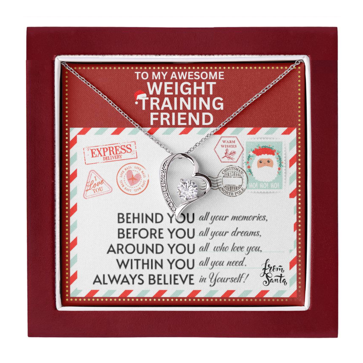 JGF Jewelry Gifts for Family Gift To My Bestie BFF Heart Necklace For Weight Training Female Friend