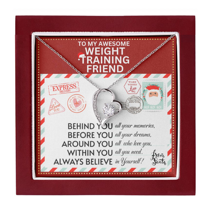 JGF Jewelry Gifts for Family Gift To My Bestie BFF Heart Necklace For Weight Training Female Friend