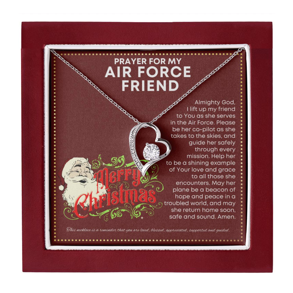 JGF Jewelry Gifts for Family I Love My US Air Force Friend Simple Single Heart Necklace Present