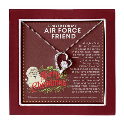 JGF Jewelry Gifts for Family I Love My US Air Force Friend Simple Single Heart Necklace Present