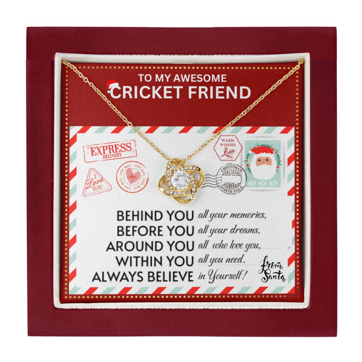 JGF Jewelry Gifts for Family Necklace Gift For Cricket Female Bestie BFF Friend Long Distance