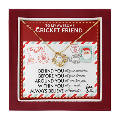 JGF Jewelry Gifts for Family Necklace Gift For Cricket Female Bestie BFF Friend Long Distance