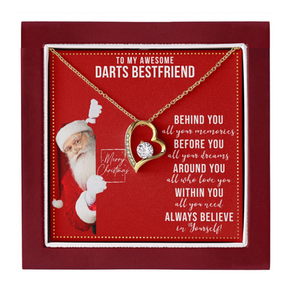 JGF Jewelry Gifts for Family To My BFF Bestie Heart Necklace For Darts Female Friend