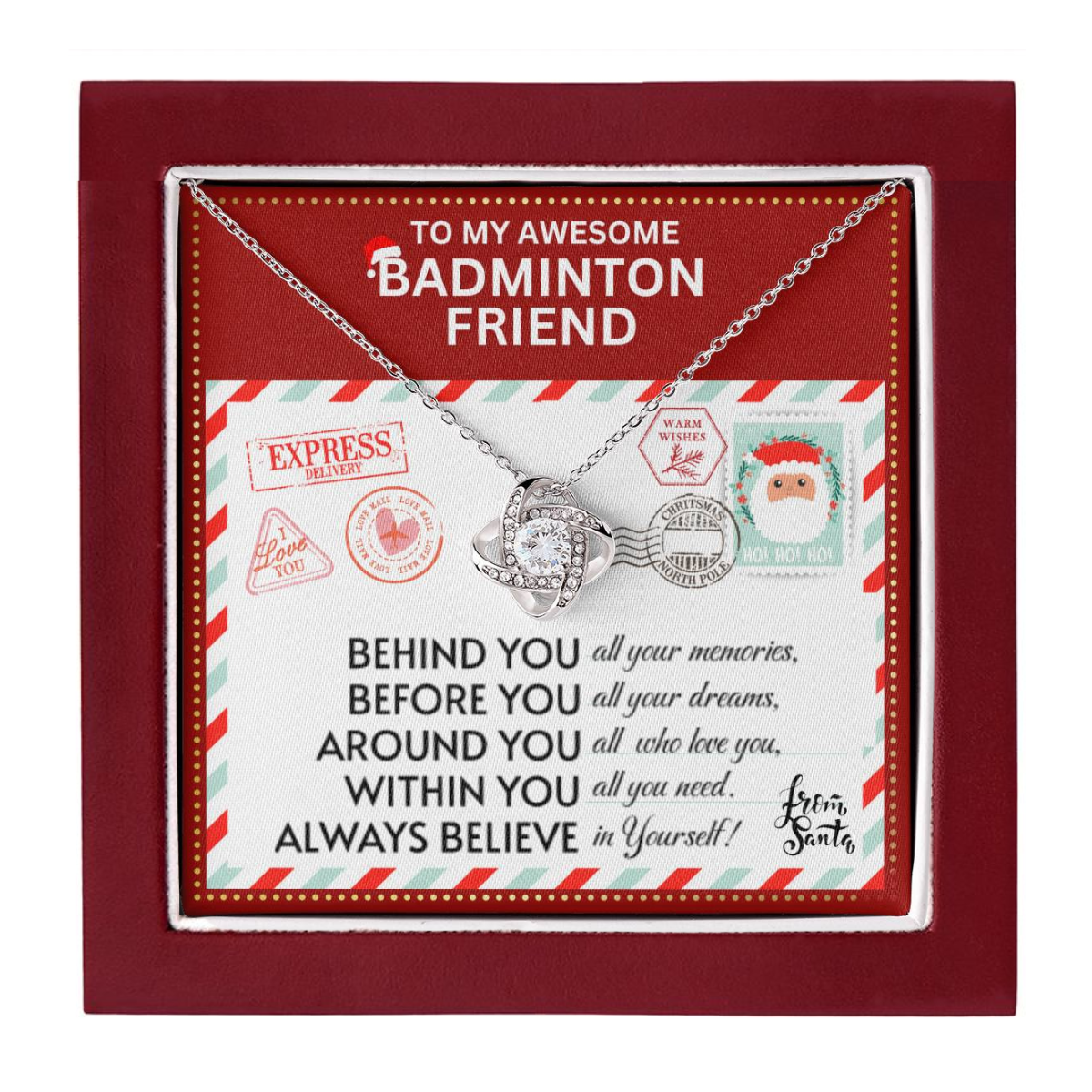 JGF Jewelry Gifts for Family Necklace Gift For Badminton BFF Bestie Female Friend