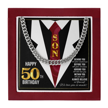 JGF Jewelry Gifts for Family Son Happy 50th Birthday Card Male Gifts Present for 50 Year Old Man