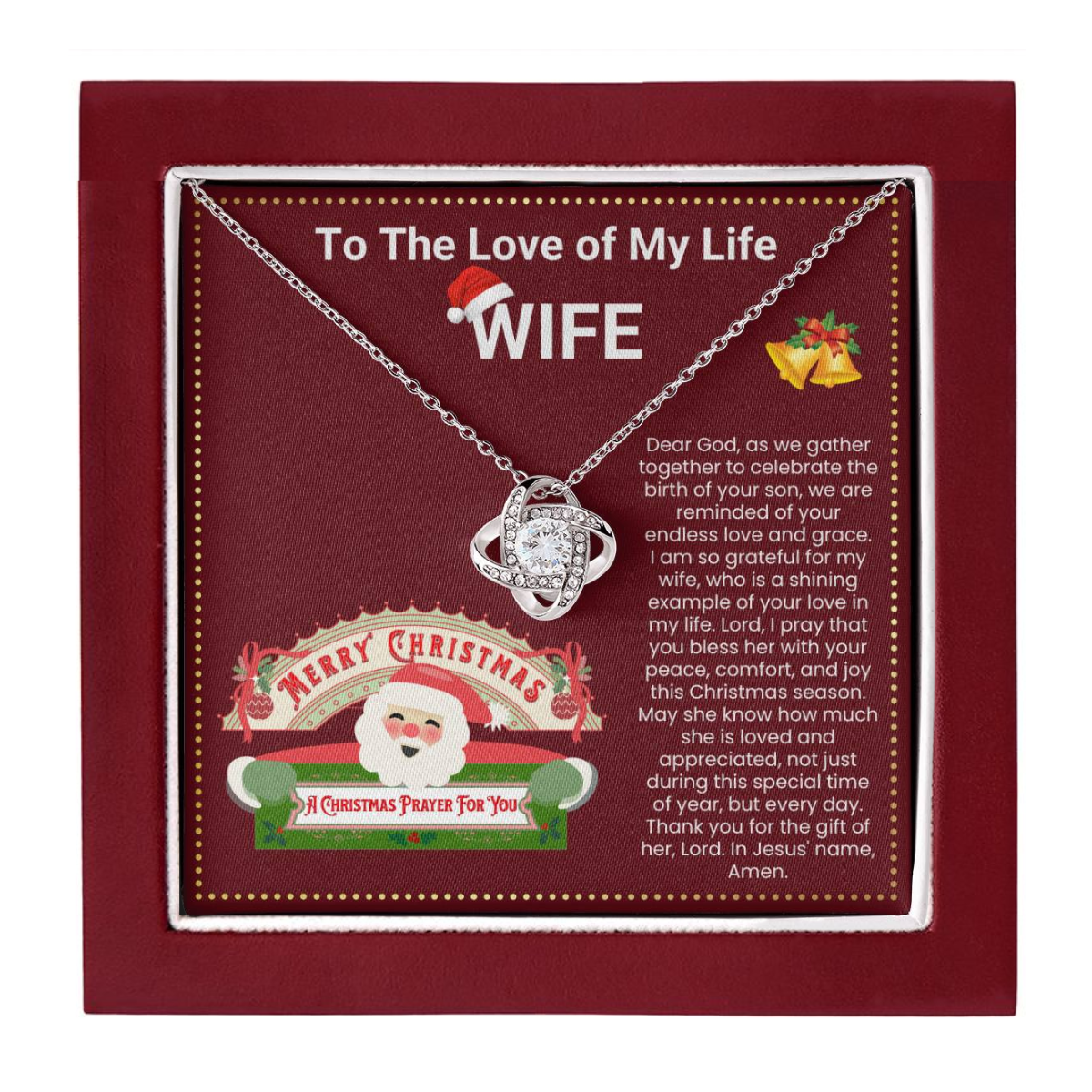 JGF Jewelry Gifts for Family Christmas Message Card Gifts For Wife Stainless Steel Necklace